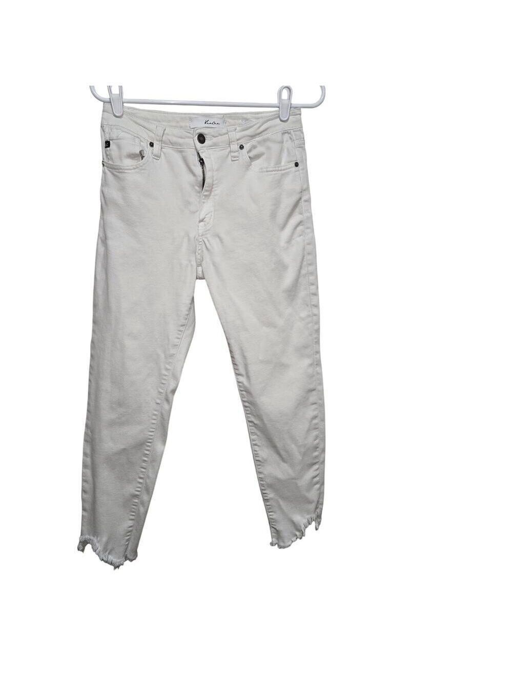 KanCan Size 9/28 White Raw Hem Ankle Skinny Jeans Mid Rise